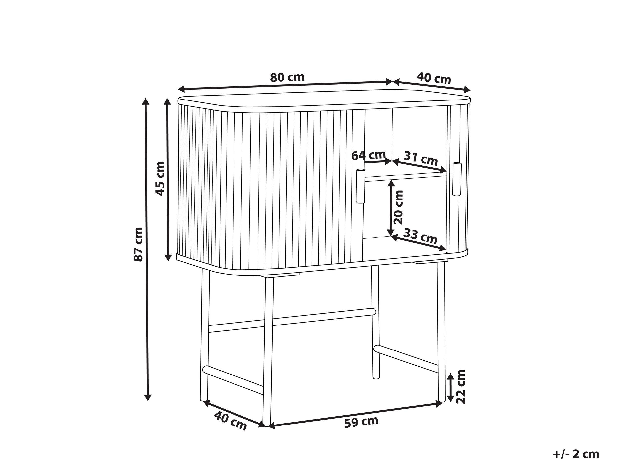 Beliani Commode en Bois de paulownia Moderne CARNEY  