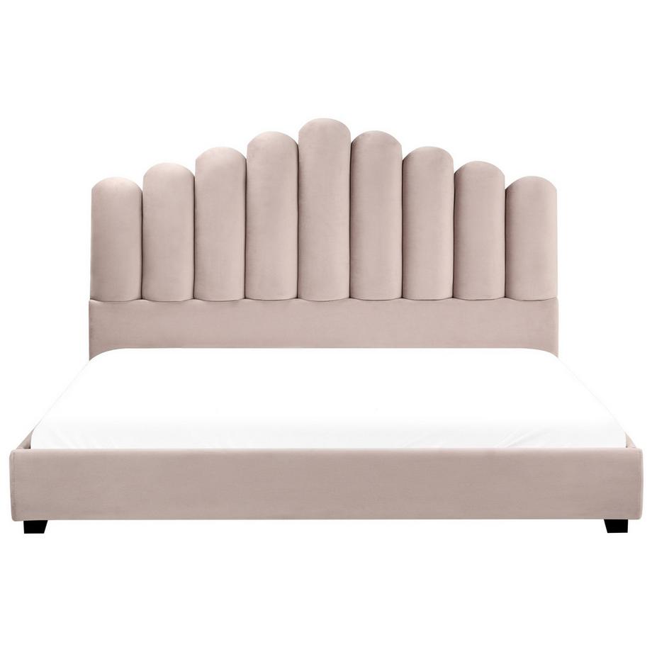 Beliani Lit avec sommier en Velours Glamour VINCENNES  