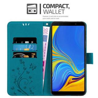 Cadorabo  Housse compatible avec Samsung Galaxy A7 2018 - Coque de protection au design floral avec fermeture magnétique, fonction de support et emplacements pour cartes 