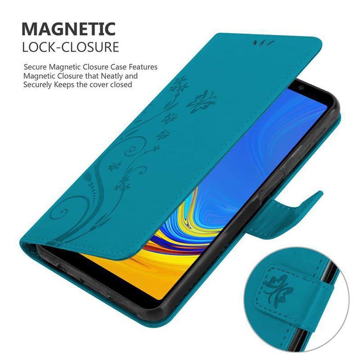 Cadorabo  Housse compatible avec Samsung Galaxy A7 2018 - Coque de protection au design floral avec fermeture magnétique, fonction de support et emplacements pour cartes 