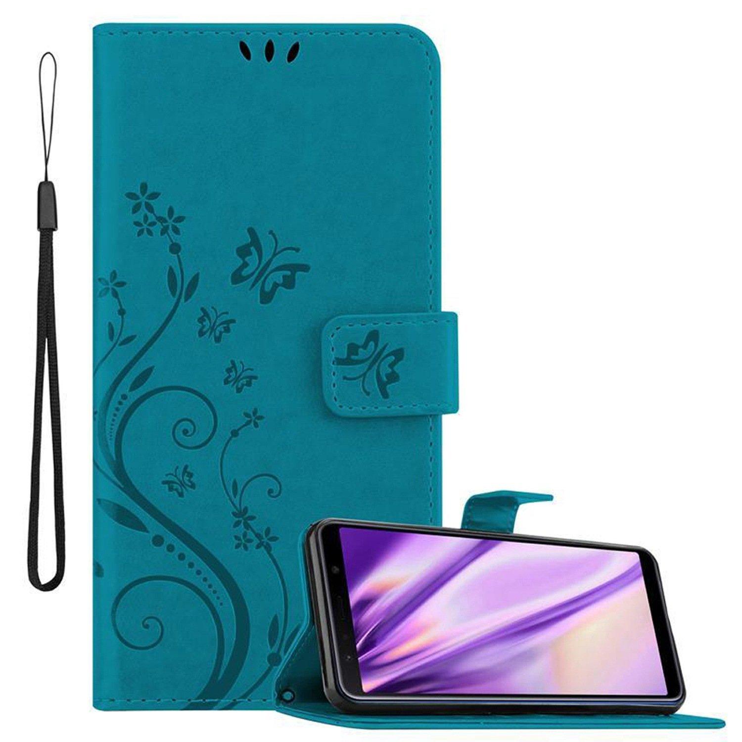 Cadorabo  Hülle für Samsung Galaxy A7 2018 Blumen Design Magnetverschluss 