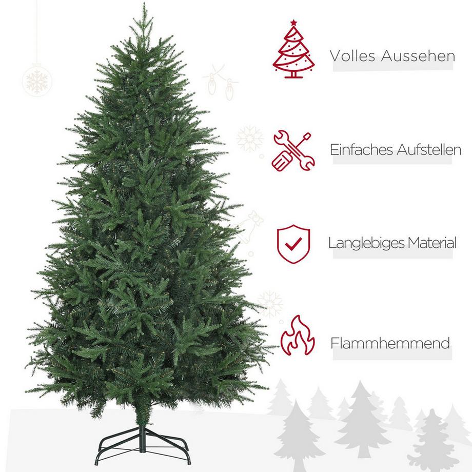 Northio Albero Di Natale Artificiale Da 180 Cm, Rami Densi Realistici, Abete Artificiale Con Punte Di Rami 4030, Aspetto Realistico, Verde  