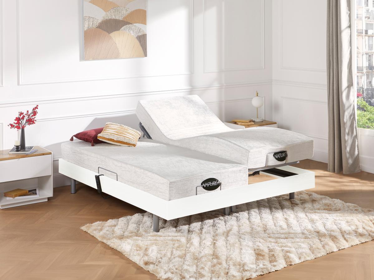 NATUREA Set da relax con sospensioni memory foam e bambà¹ LYSIS III di NATUREA Motori OKIN 2 Bianco  