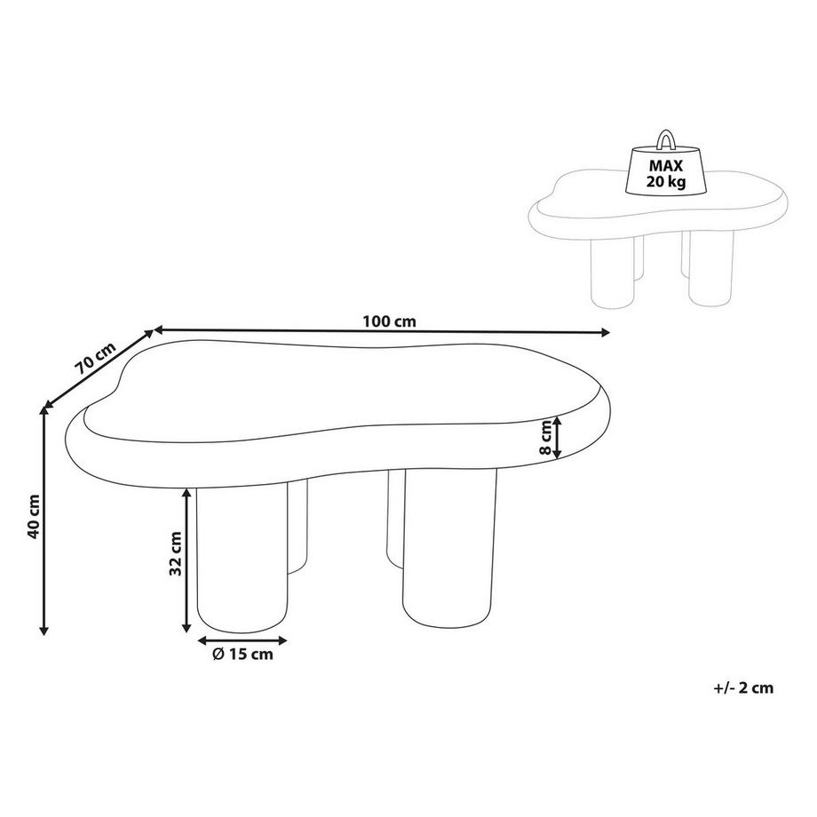 Beliani Couchtisch aus MDF-Platte Minimalistisch ONDLE  