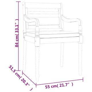 VidaXL Ensemble de salle à manger de jardin teck  