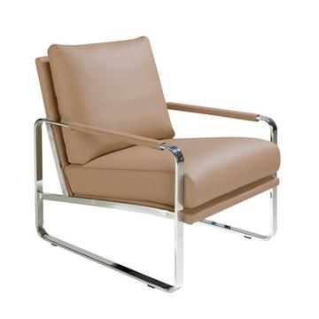 Fauteuil en similicuir taupe