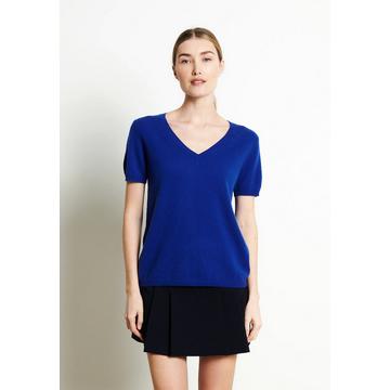 LILLY 14 Maglia manica corta con scollo a V - 100% cashmere