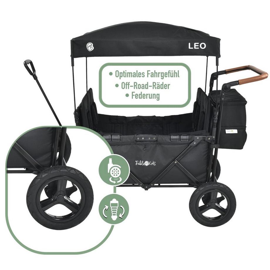 FableKids  LEO X4Plus Chariot à Main avec Toit Pliant Pour le Transport 