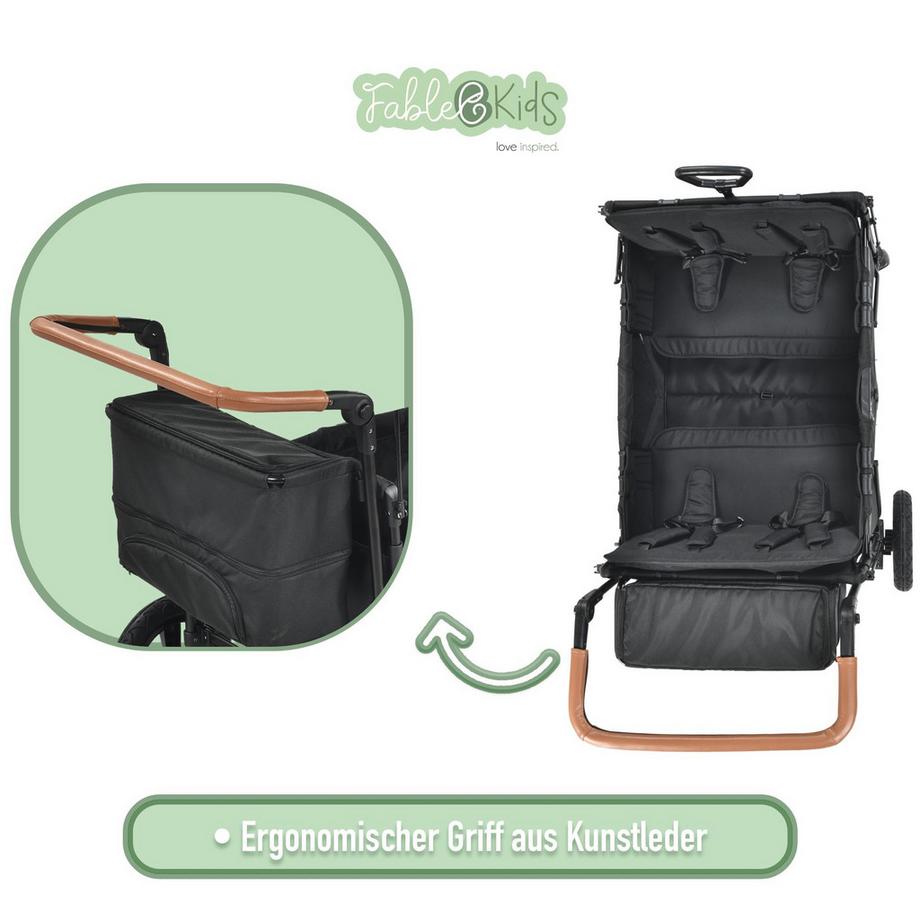 FableKids  LEO X4Plus Chariot à Main avec Toit Pliant Pour le Transport 