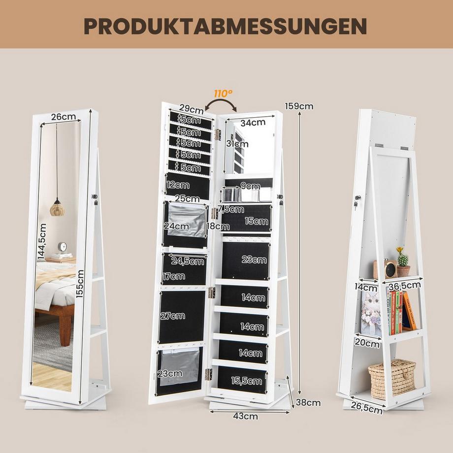 Northix 360° drehbarer Schmuckschrank  