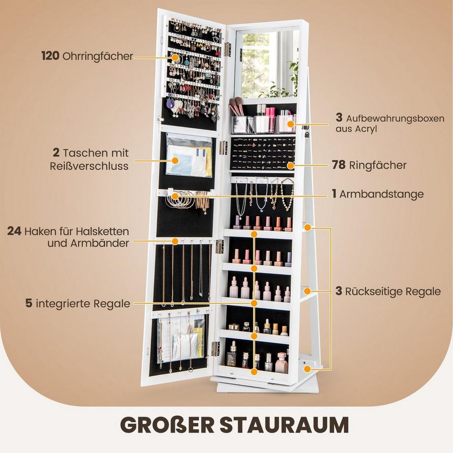Northix 360° drehbarer Schmuckschrank  