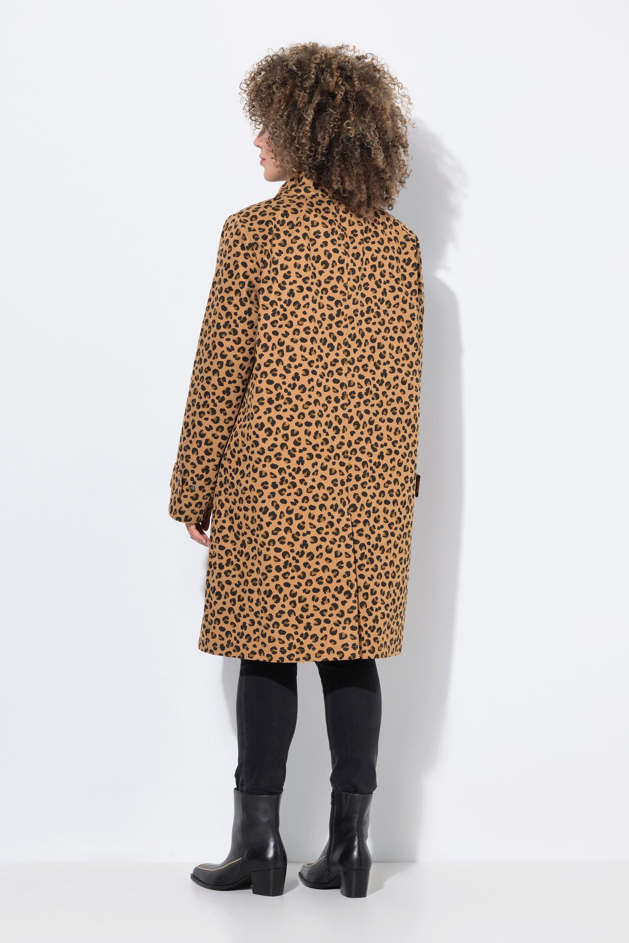 Ulla Popken Cappotto funzionale fantasia leopardata idrorepellente  