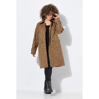Ulla Popken Cappotto funzionale fantasia leopardata idrorepellente  