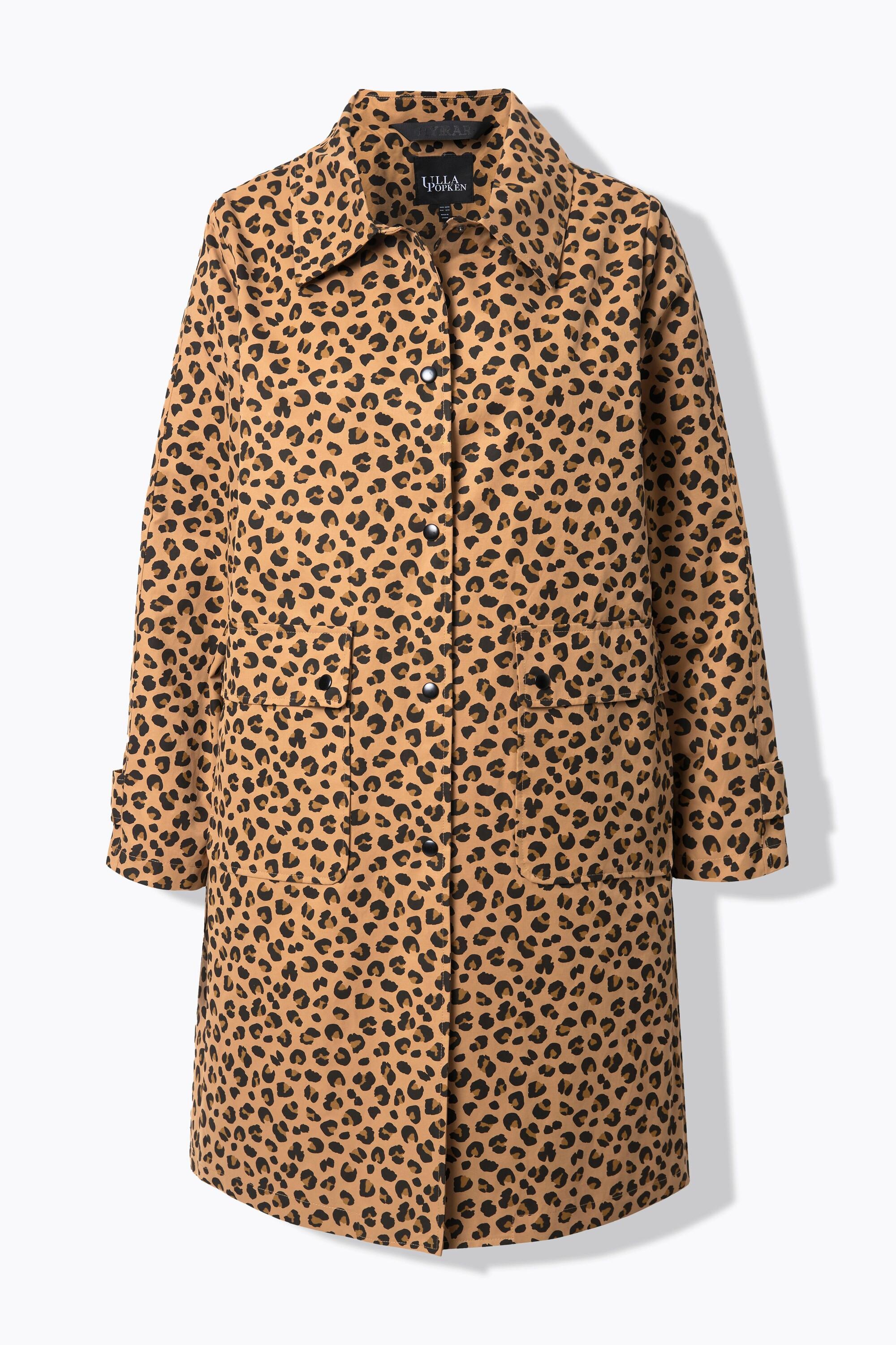 Ulla Popken Cappotto funzionale fantasia leopardata idrorepellente  