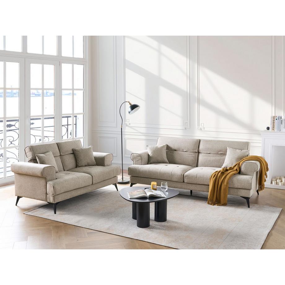 Beliani 2 Sitzer Sofa aus Stoff Minimalistisch SKIVE  