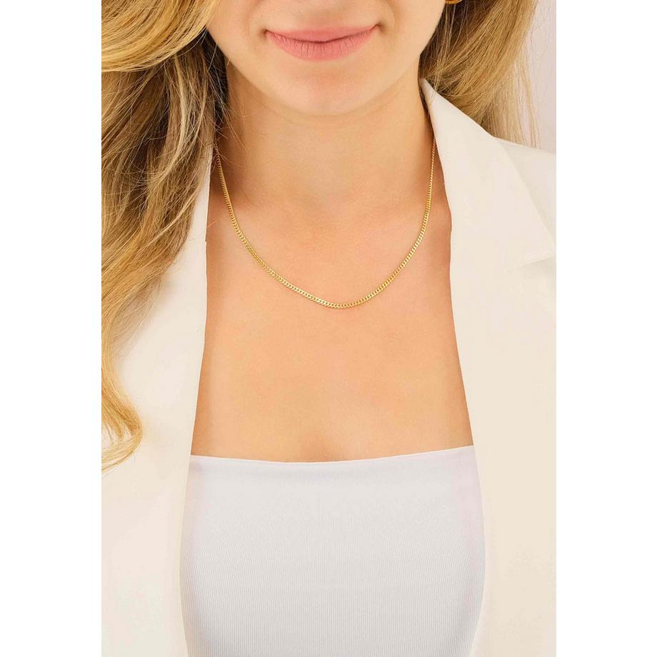 MUAU Schmuck  Collier gourmette or jaune 750, 2.4mm, 55cm 