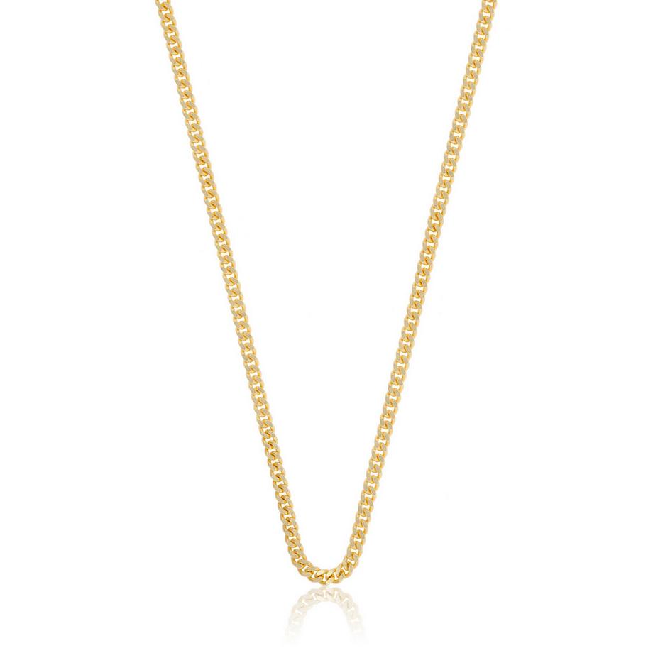 MUAU Schmuck  Collier gourmette or jaune 750, 2.4mm, 55cm 
