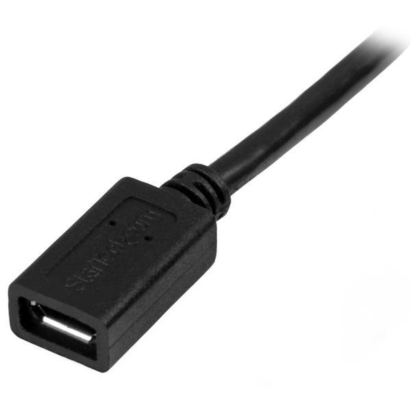 STARTECH.COM  Câble d'extension Micro USB de 50 cm - M/F - Noir 