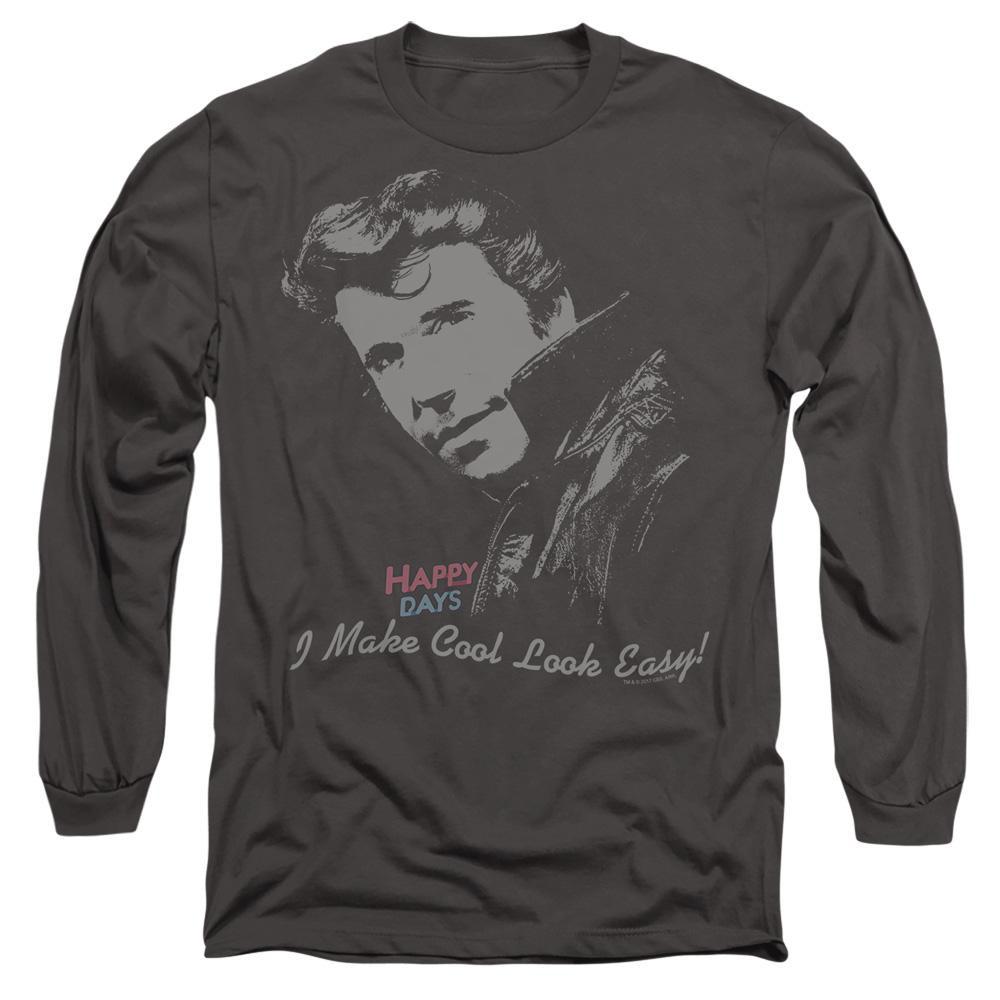 Happy Days Cool Stampa Grafica T-Shirt Maniche Lunghe  