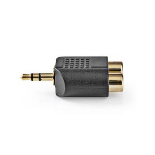 Nedis  Stereo Audio Adapter | 3.5 mm Hane | 2x RCA Hona | Guldplaterad | Rak | ABS | Svart | 10 st. | Kunststoff 