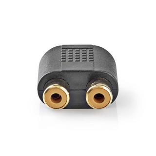 Nedis  Stereo Audio Adapter | 3.5 mm Hane | 2x RCA Hona | Guldplaterad | Rak | ABS | Svart | 10 st. | Kunststoff 