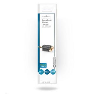 Nedis  Stereo Audio Adapter | 3.5 mm Hane | 2x RCA Hona | Guldplaterad | Rak | ABS | Svart | 10 st. | Kunststoff 