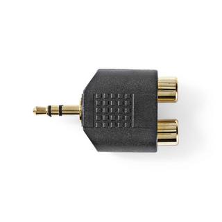 Nedis  Stereo Audio Adapter | 3.5 mm Hane | 2x RCA Hona | Guldplaterad | Rak | ABS | Svart | 10 st. | Kunststoff 