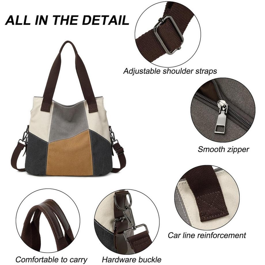 Only-bags.store Sac à Bandoulière Décontracté en Toile  