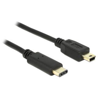 DeLock  2m, USB2.0-C/USB2.0 Mini-B cavo USB Mini-USB B USB C Nero 