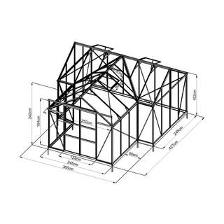 Vente-unique Serra da giardino orangerie da 15,5 m² in Vetro temperato Antracite - NARCISSE  