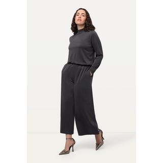 Ulla Popken  Pantalon en molleton de modal mélangé, jambe large et taille élastique 