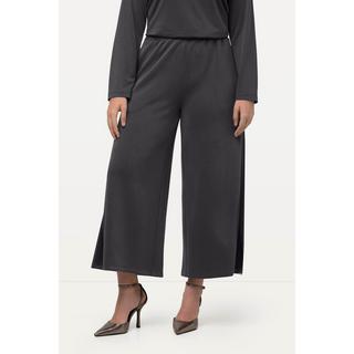 Ulla Popken  Pantalon en molleton de modal mélangé, jambe large et taille élastique 