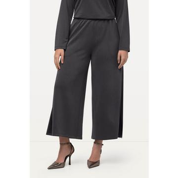 Pantalon en molleton de modal mélangé, jambe large et taille élastique