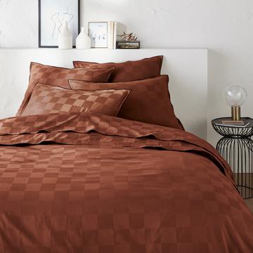 Housse de couette satin coton lavé