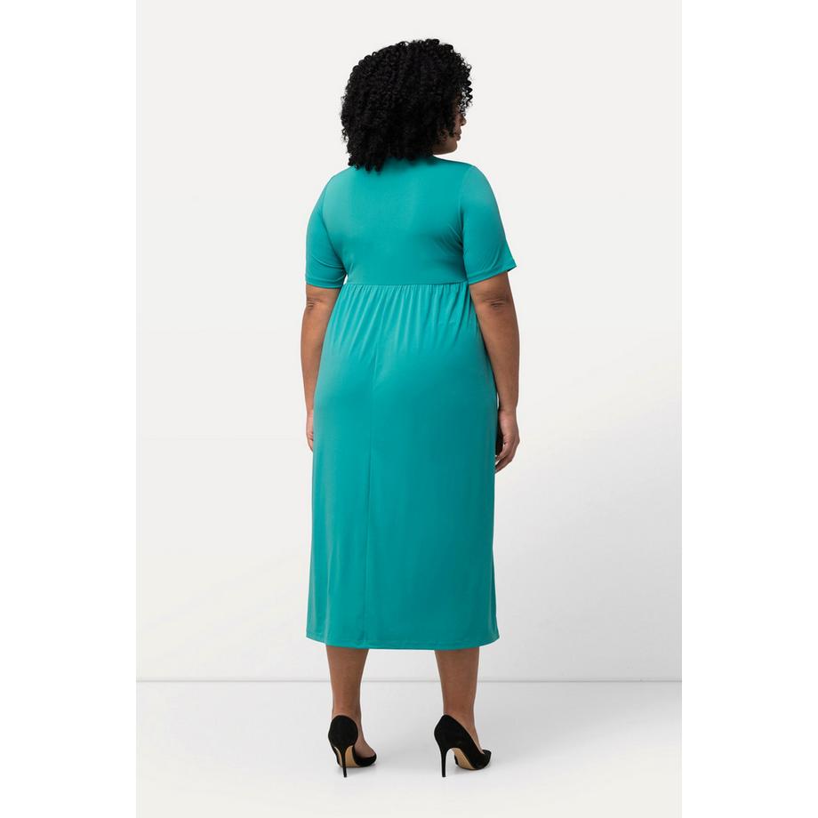 Ulla Popken Jerseykleid Empirenaht Rundhals Halbarm Taschen  