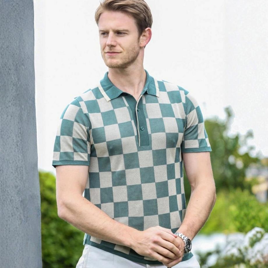 Bellemere New York Polo a quadri vestibilità slim  