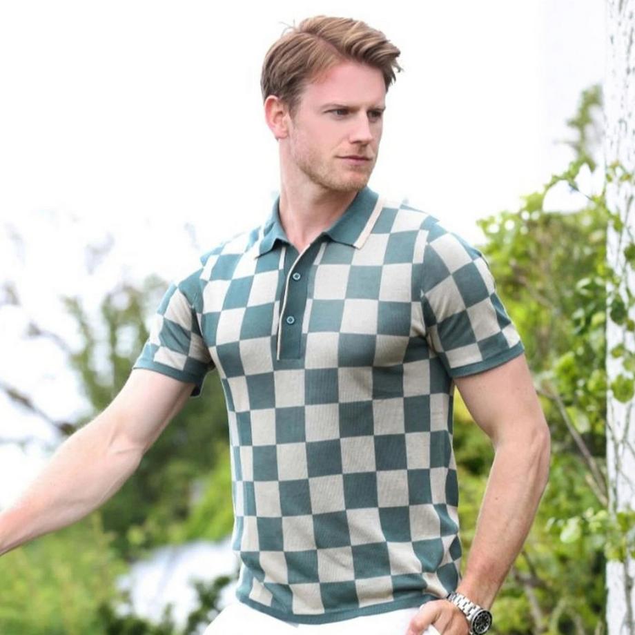 Bellemere New York Polo a quadri vestibilità slim  