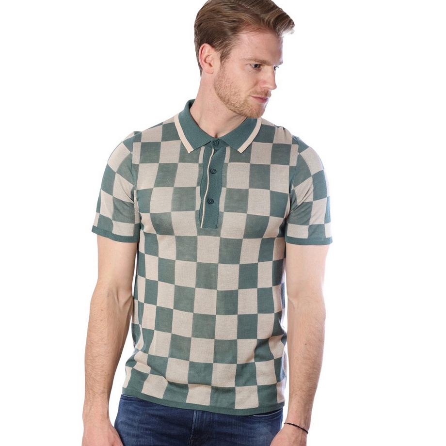 Polo a quadri in Tencel, vestibilità slim