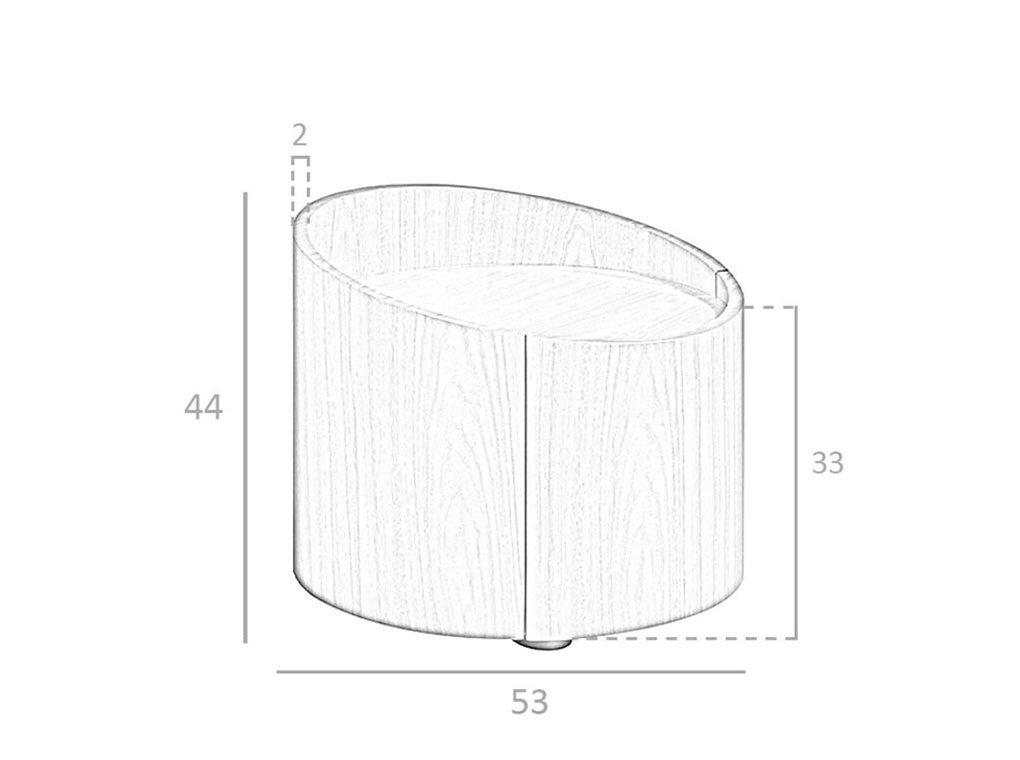 ANGEL CERDA Comodino rotondo in legno di noce  