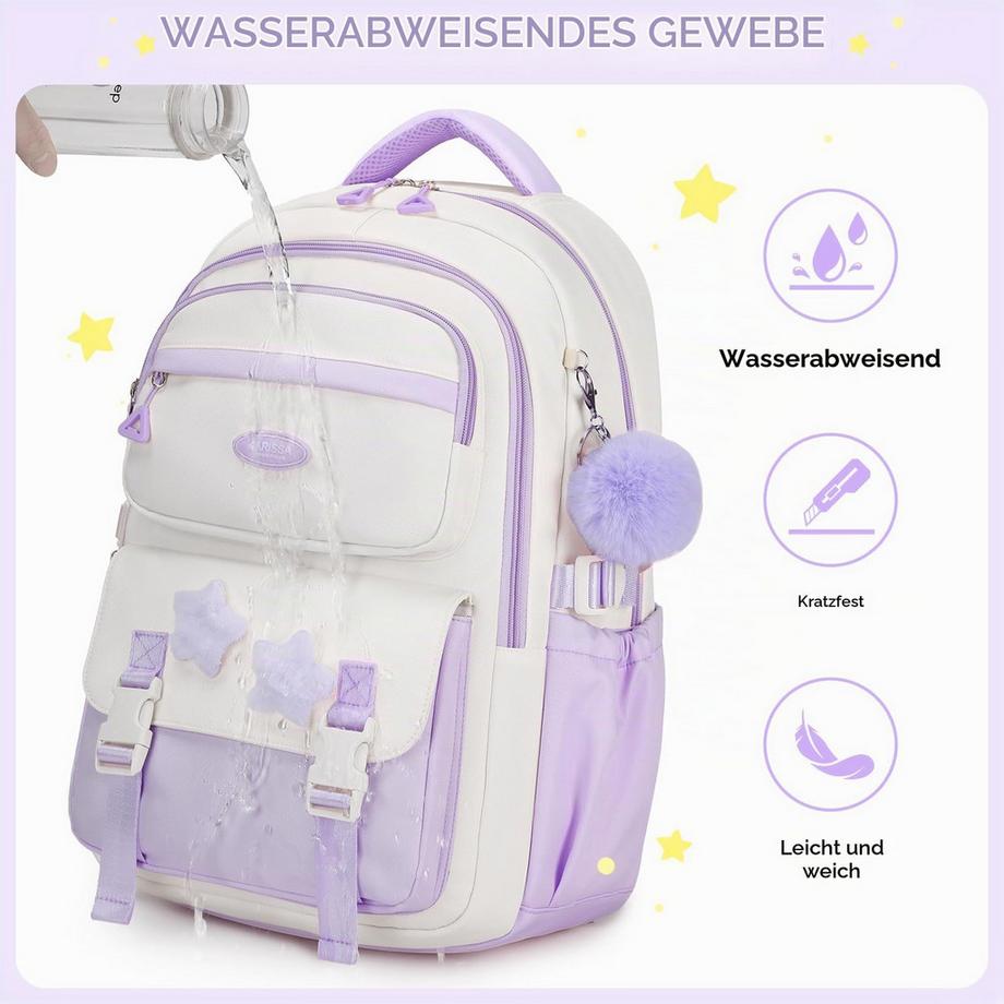 Only-bags.store Leichter Schulrucksack mit Sternakzenten  