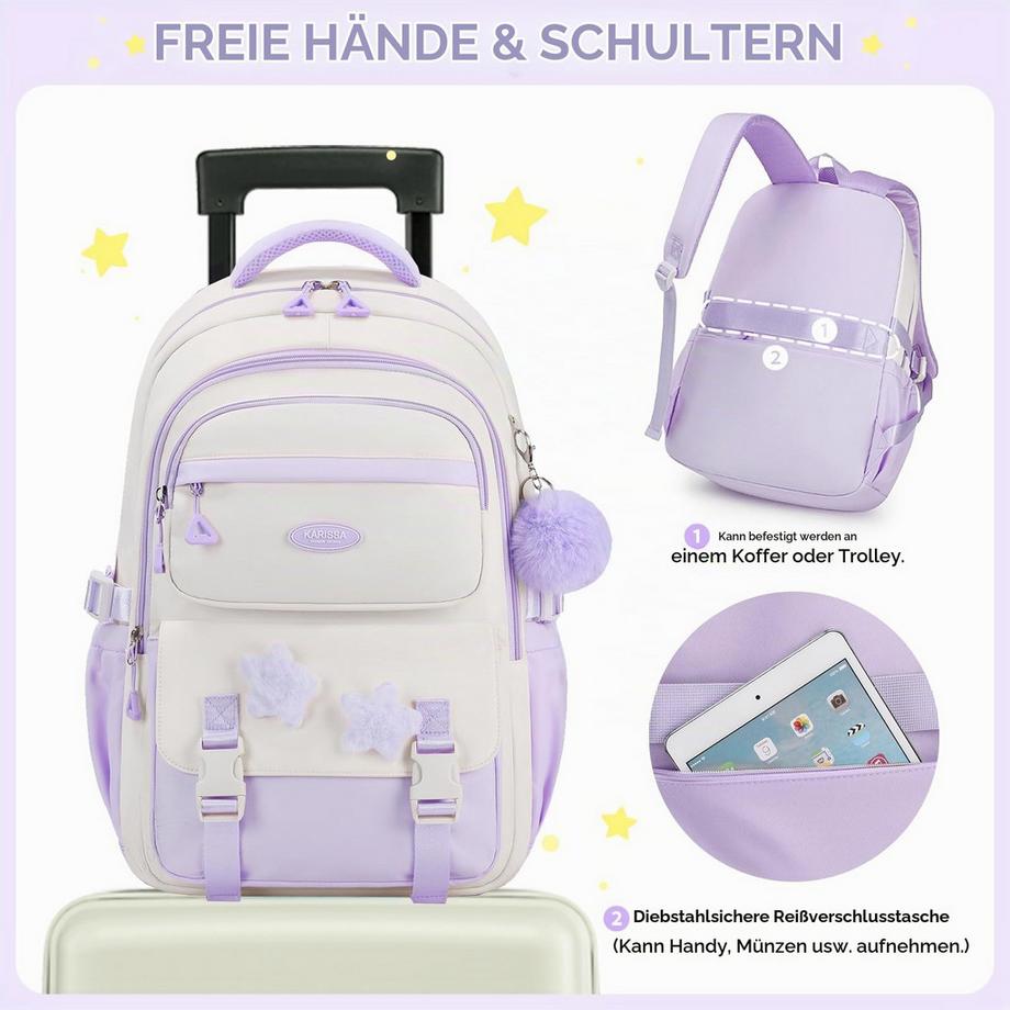 Only-bags.store Leichter Schulrucksack mit Sternakzenten  