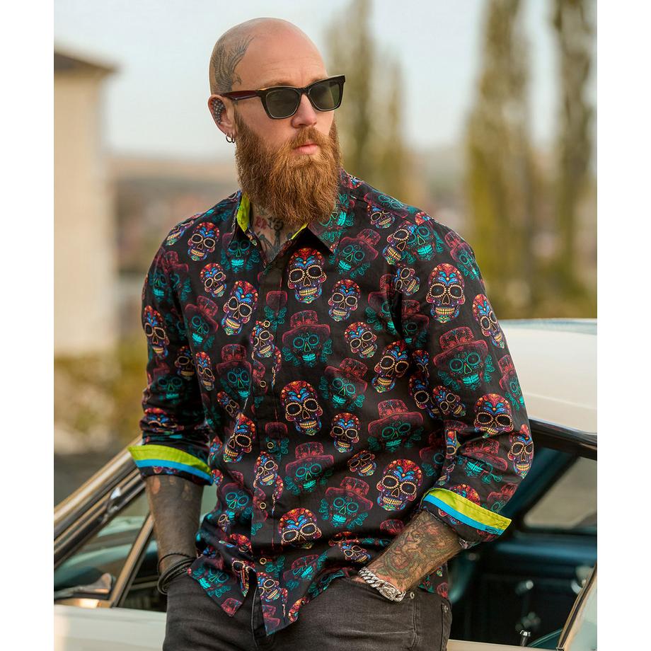 Joe Browns Chemise à imprimé crânes néon  