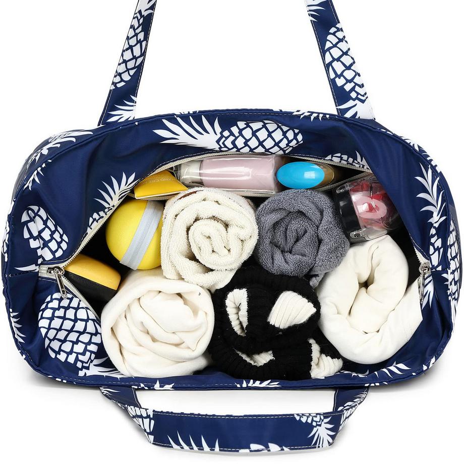 Only-bags.store Grand sac de plage imperméable à imprimé ananas  