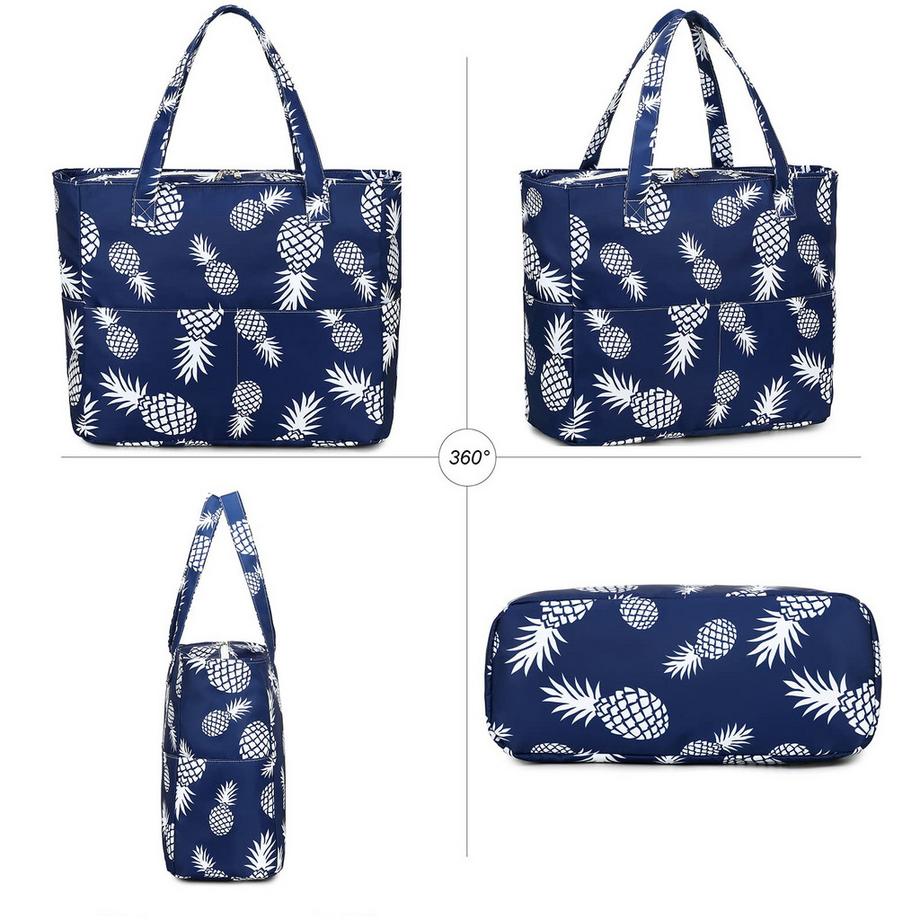 Only-bags.store Grand sac de plage imperméable à imprimé ananas  