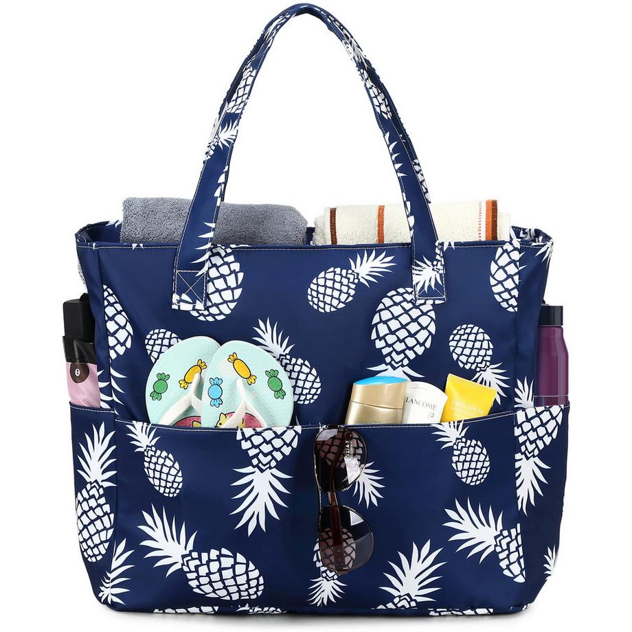 Große Strandtasche mit Reißverschluss Wasserdichte Umhängetasche Tragetasche Shopper