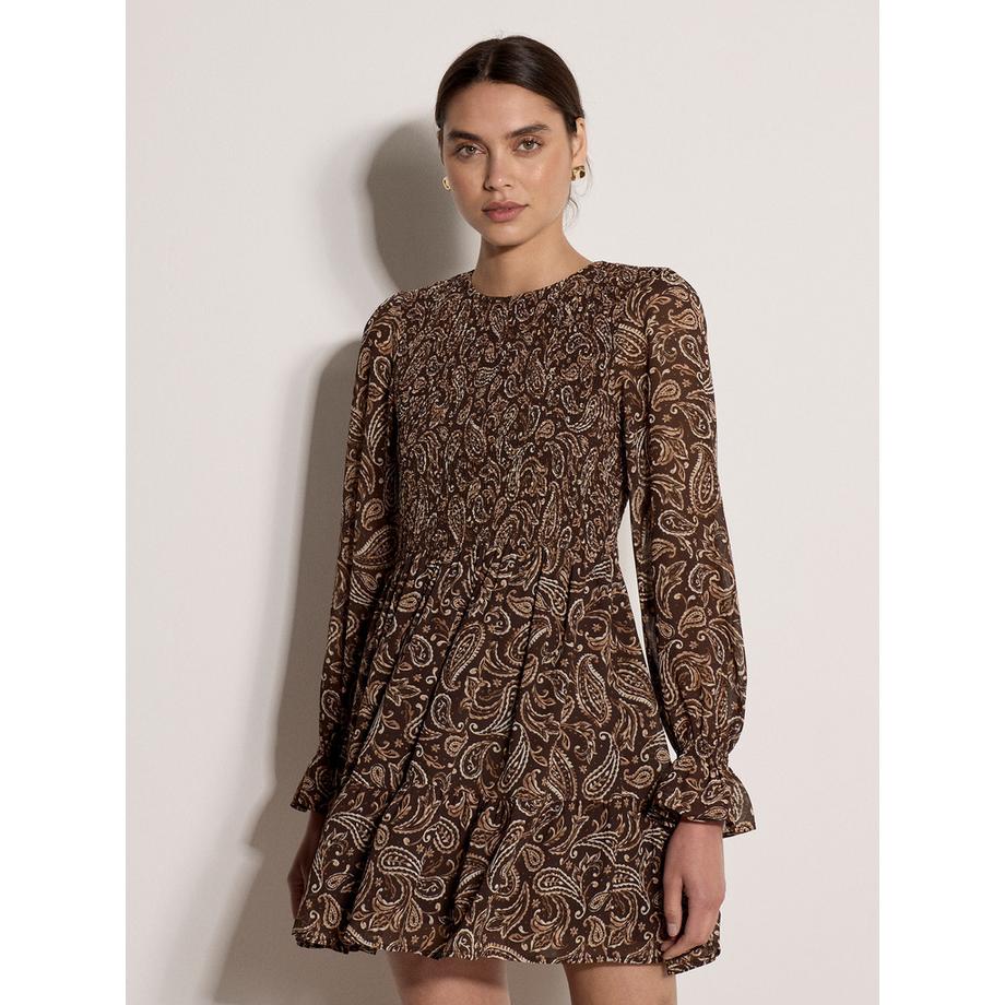 APRICOT Mini-robe en mousseline à motif cachemire  