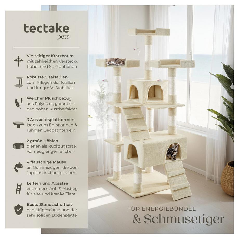 Tectake  Kratzbaum Barney 170 cm Sisal 