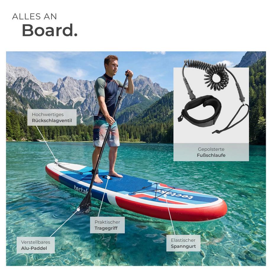 Tectake  Planche de stand-up paddle  2-en-1 en matériau Drop-Stitch 