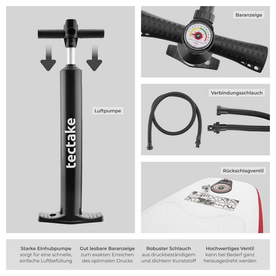 Tectake  Planche de stand-up paddle  2-en-1 en matériau Drop-Stitch 