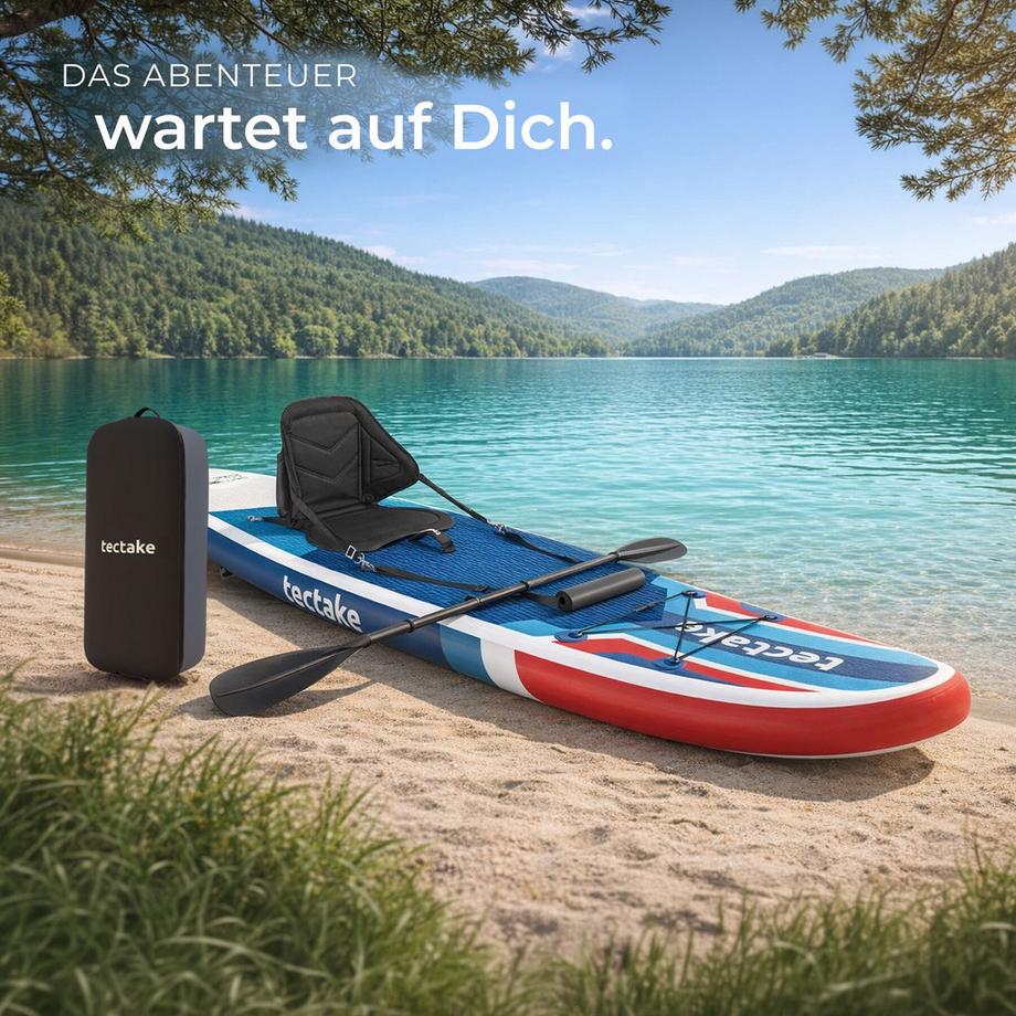 Tectake  Planche de stand-up paddle  2-en-1 en matériau Drop-Stitch 